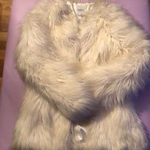 White BEBE coat faux fur coat